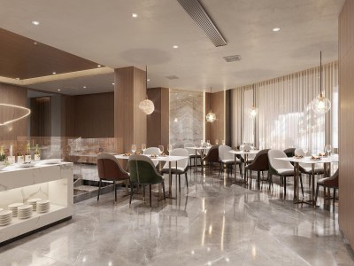 现代西餐厅3D模型下载